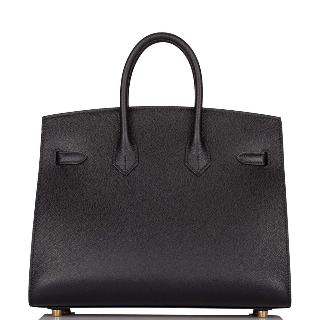 Hermes Black Veau Madame Sellier Birkin 25cm Gold Hardware