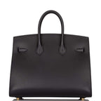 Hermes Black Veau Madame Sellier Birkin 25cm Gold Hardware