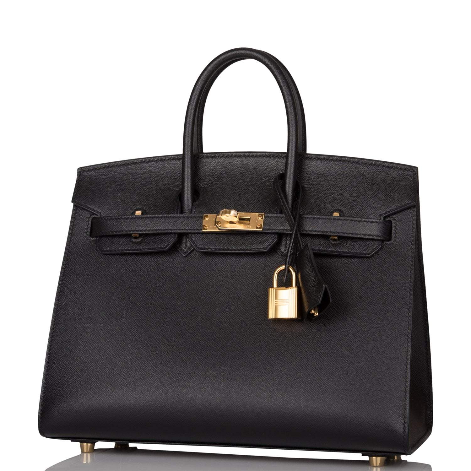 Hermes Black Veau Madame Sellier Birkin 25cm Gold Hardware