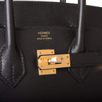 Hermes Black Veau Madame Sellier Birkin 25cm Gold Hardware