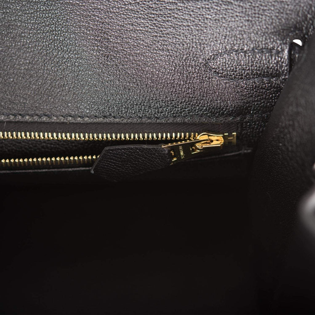 Hermes Black Veau Madame Sellier Birkin 25cm Gold Hardware