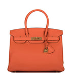 Hermes Feu Clemence Birkin 30cm Gold Hardware