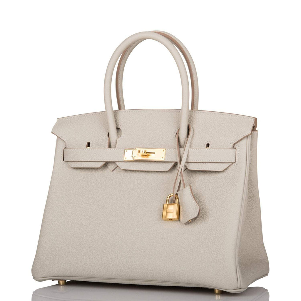 Hermes Gris Perle Togo Birkin 30cm Gold Hardware
