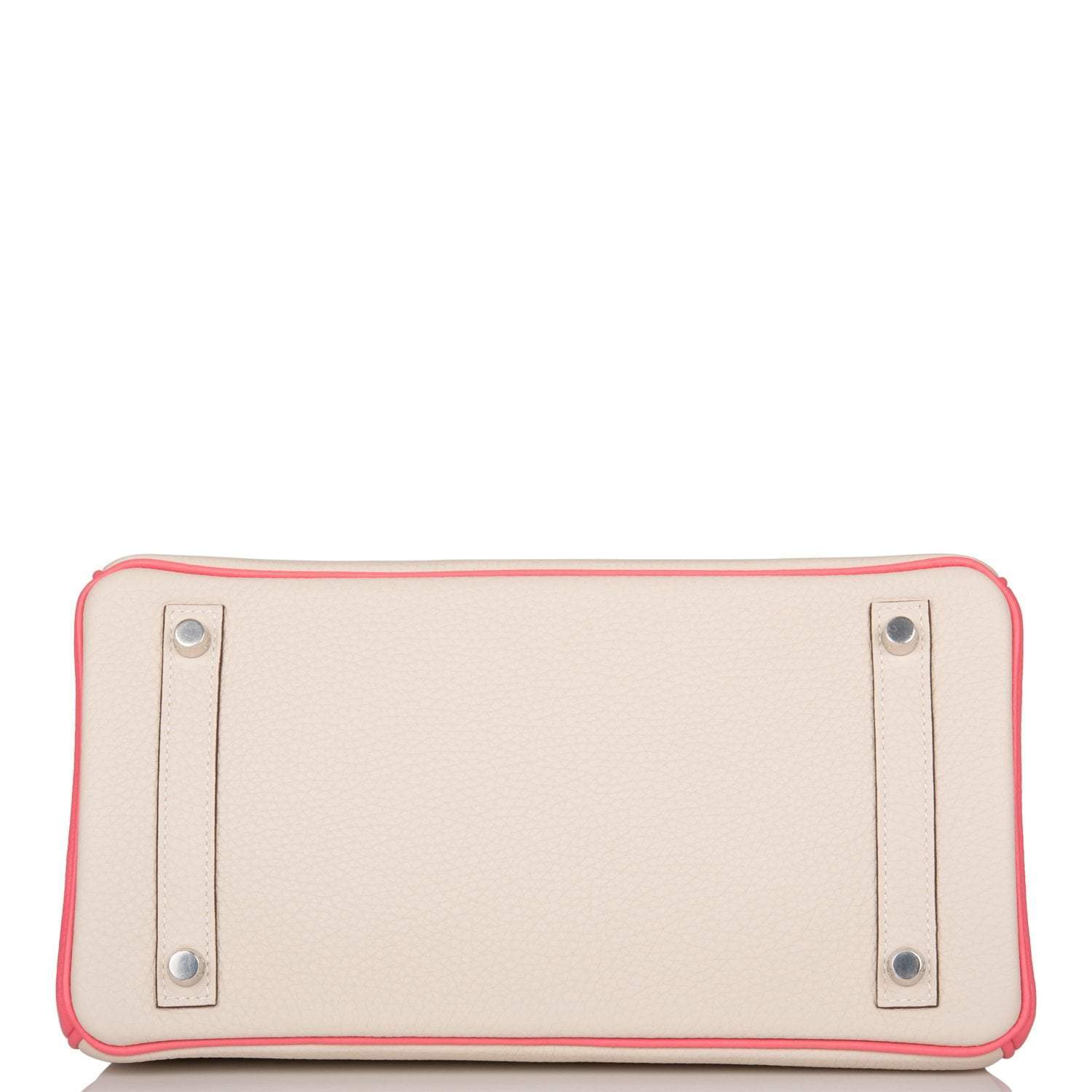 Hermes Birkin 30cm Bi-Color Craie and Rose Lipstick Clemence  Palladium Hardware