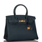 Hermes Birkin 30 Vert Cypress Clemence Gold Hardware