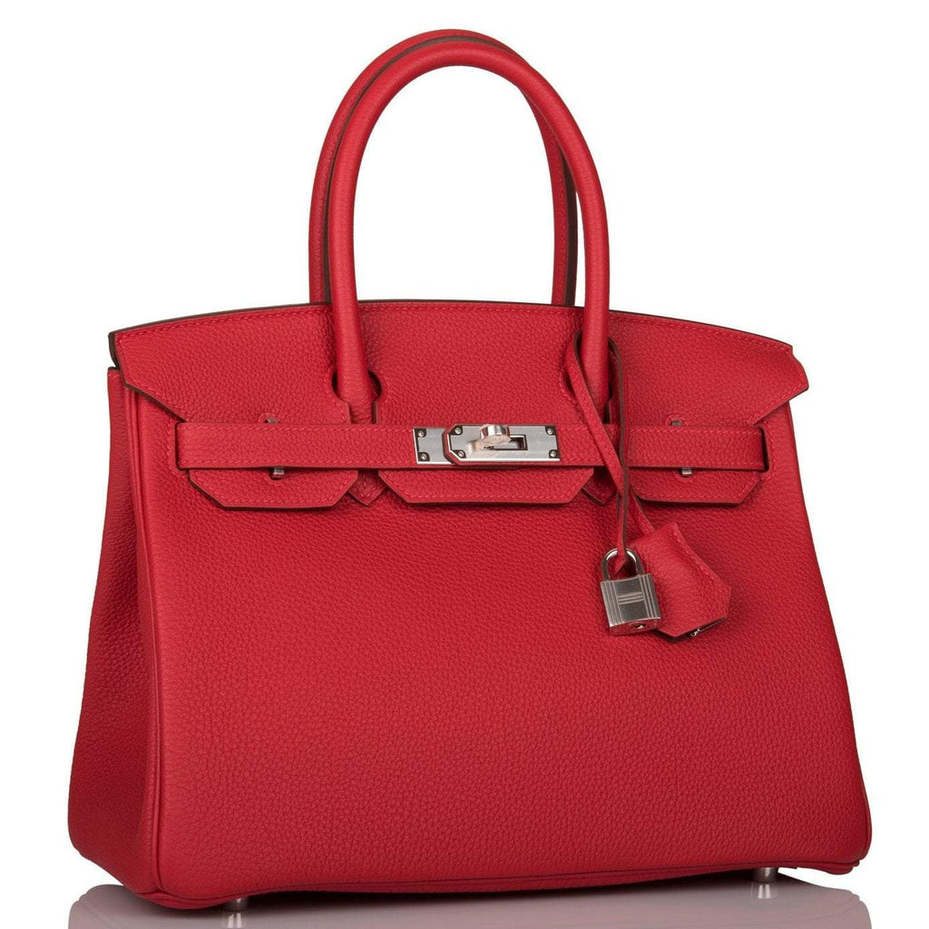 Hermes Rouge Casaque Verso Togo Birkin 30cm Palladium Hardware