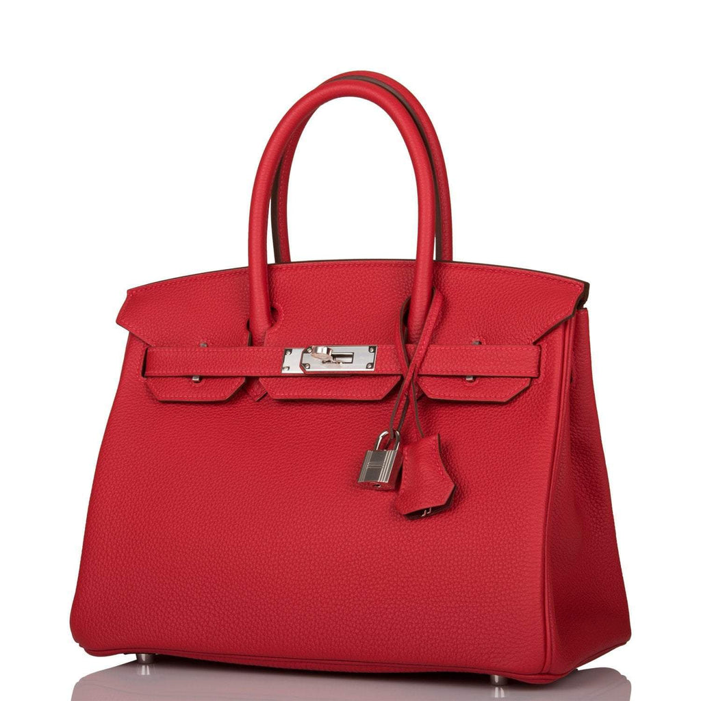 Hermes Rouge Casaque Verso Togo Birkin 30cm Palladium Hardware