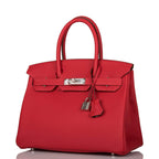 Hermes Rouge Casaque Verso Togo Birkin 30cm Palladium Hardware