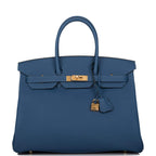 Hermes Deep Blue Togo Birkin 35cm Gold Hardware