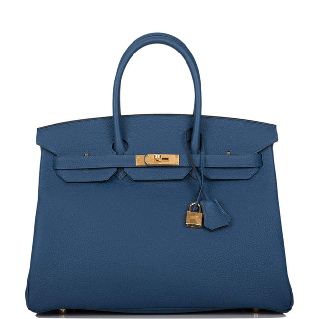 Hermes Deep Blue Togo Birkin 35cm Gold Hardware Hover Image