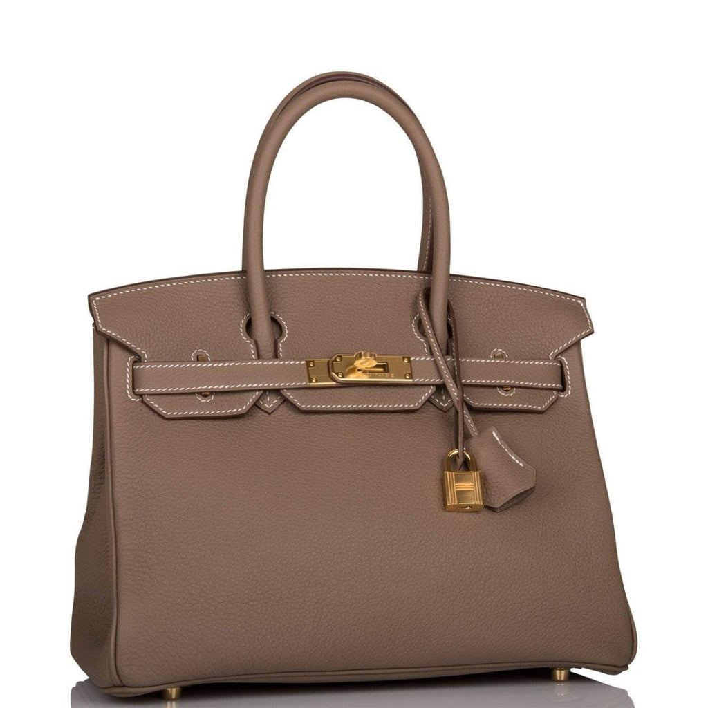 Hermes Etoupe Togo Birkin 30cm Gold Hardware