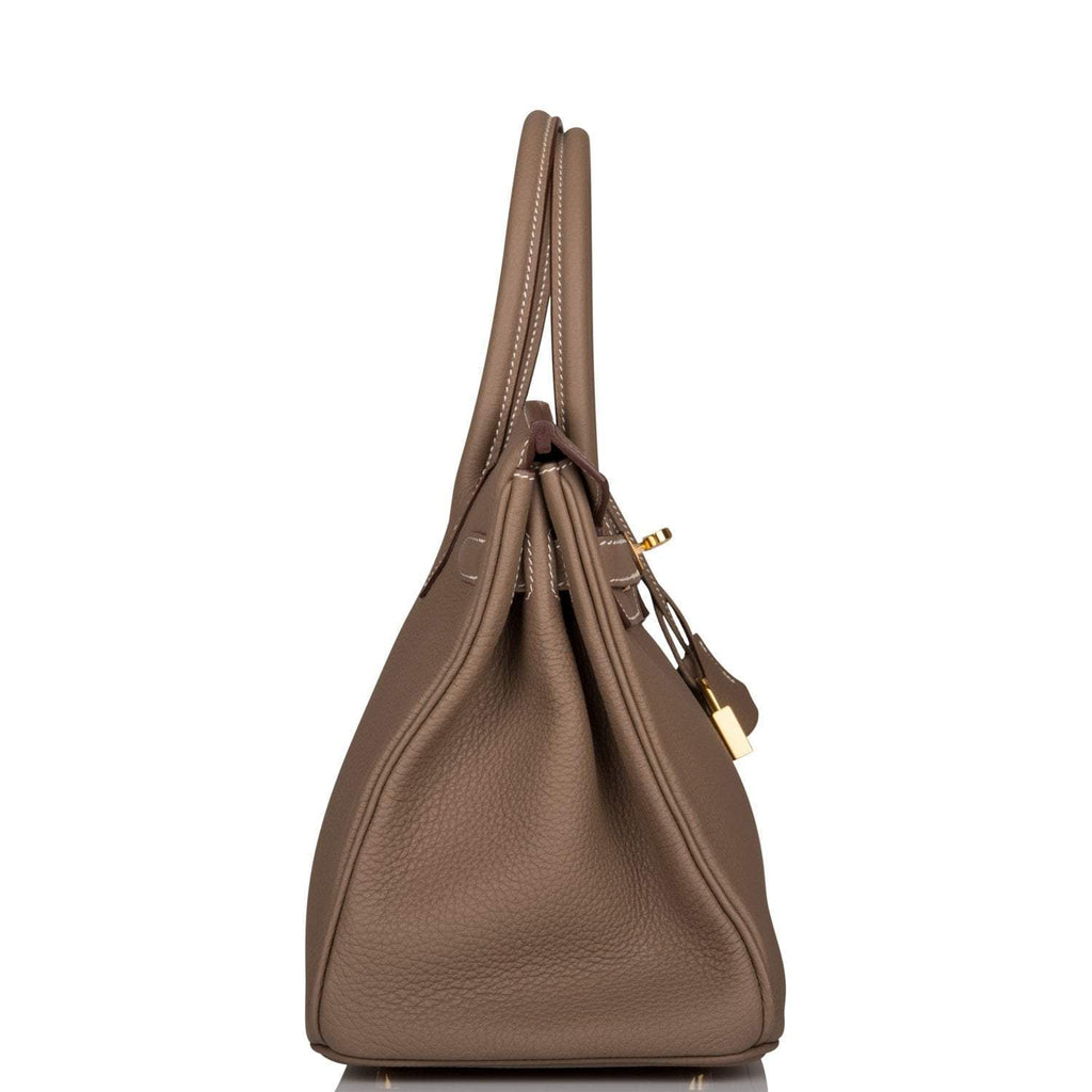 Hermes Etoupe Togo Birkin 30cm Gold Hardware