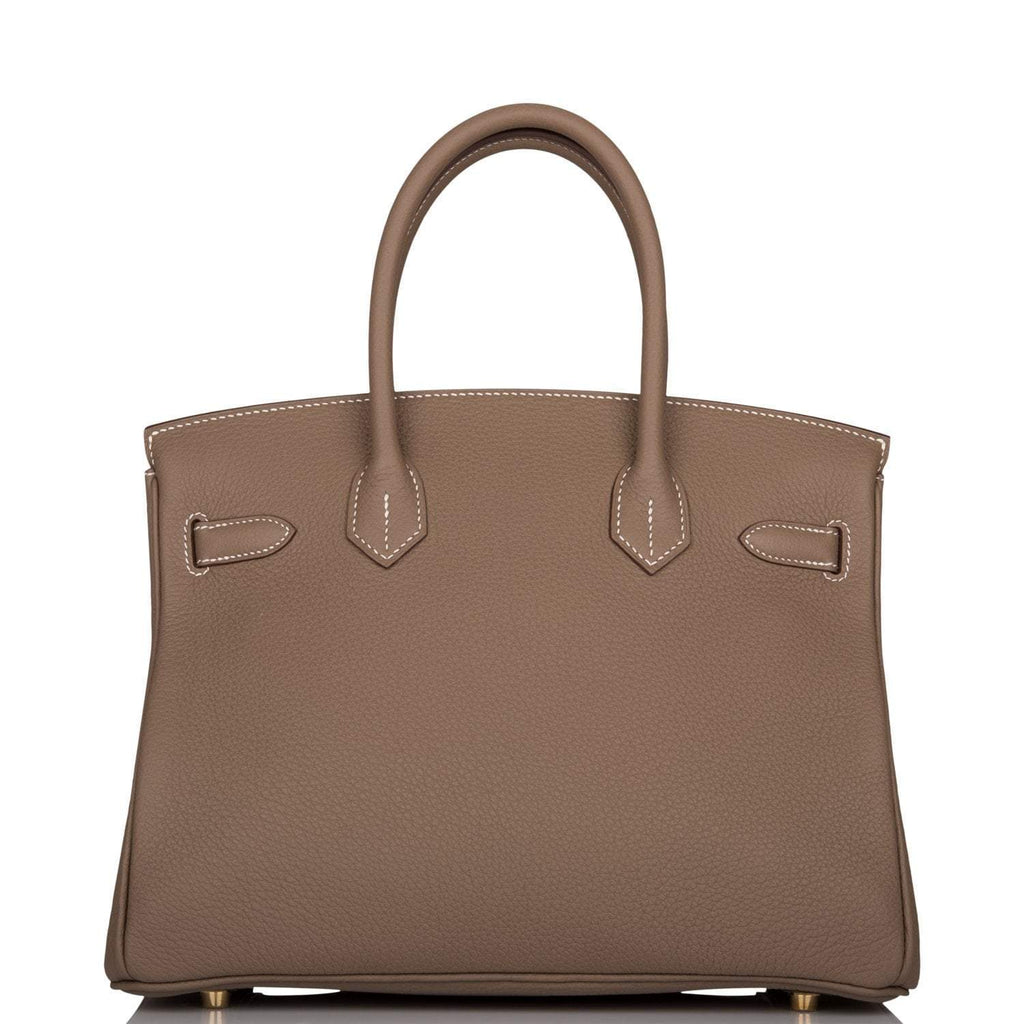 Hermes Etoupe Togo Birkin 30cm Gold Hardware