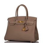 Hermes Etoupe Togo Birkin 30cm Gold Hardware