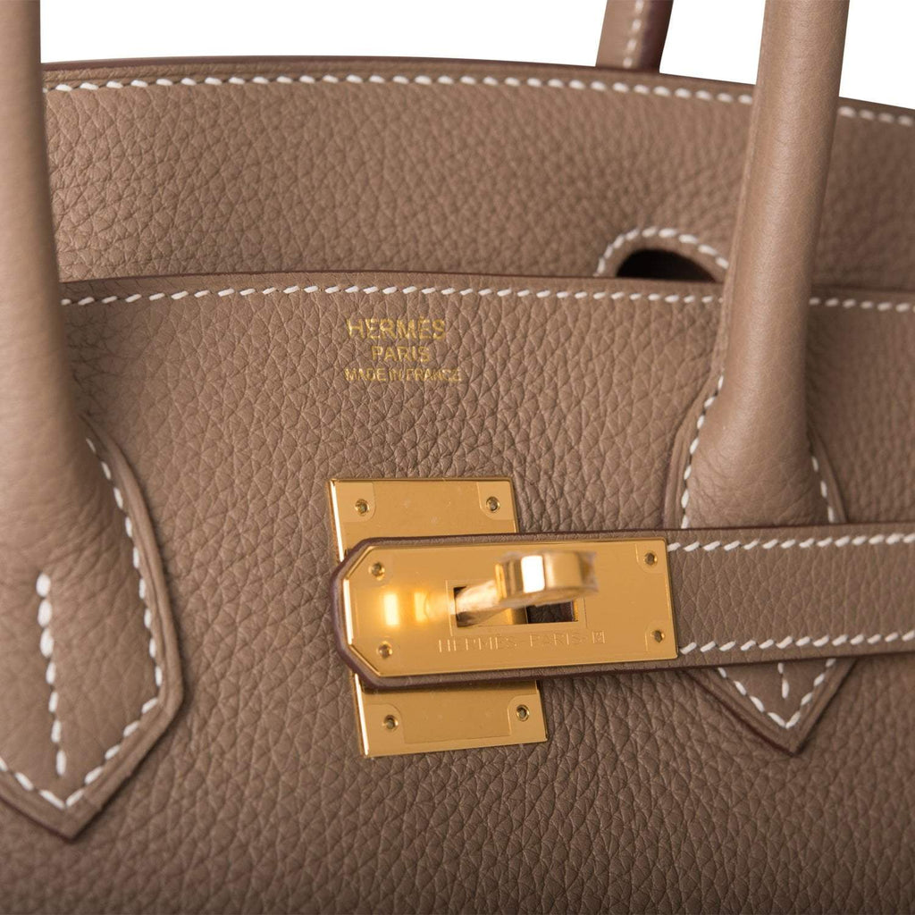 Hermes Etoupe Togo Birkin 30cm Gold Hardware
