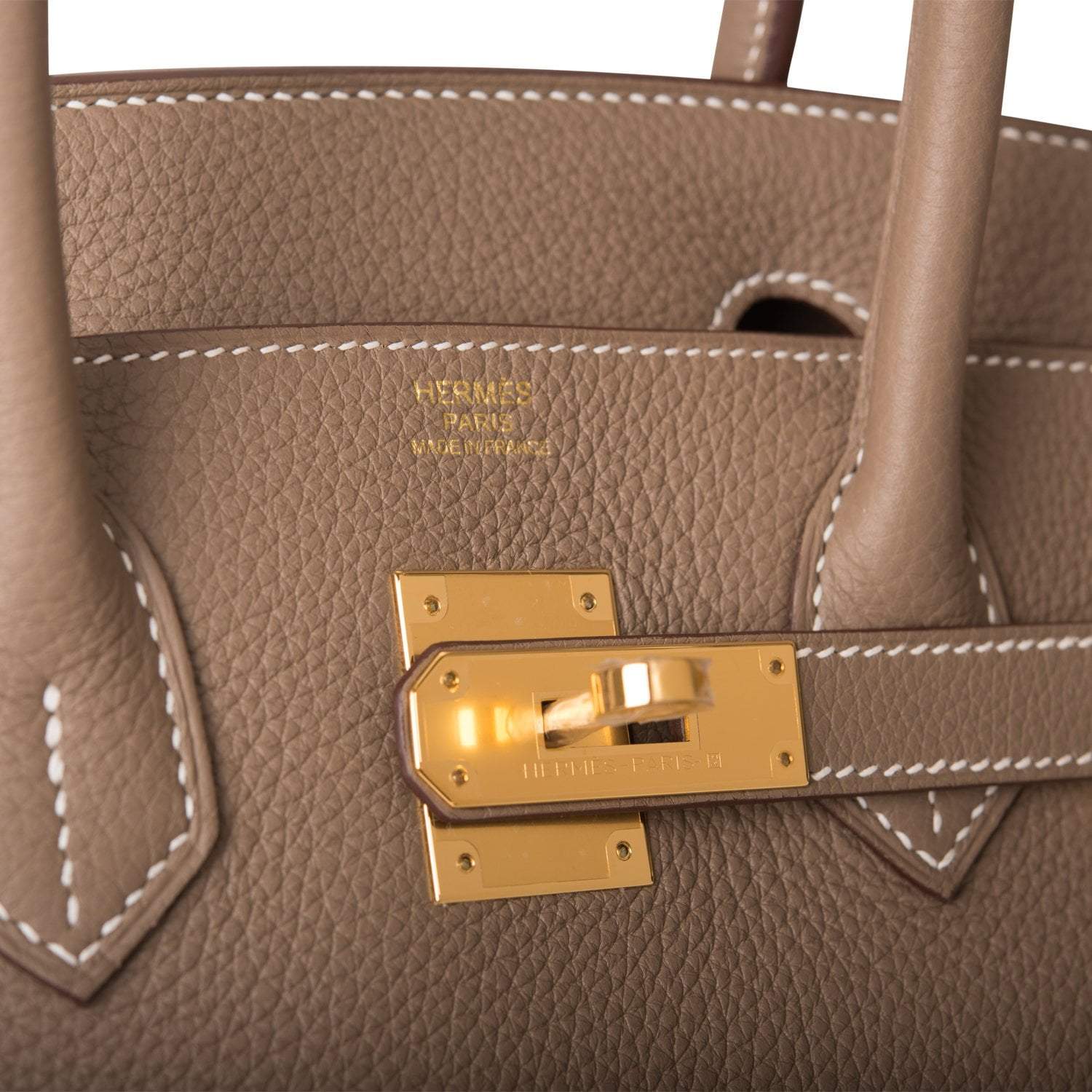 Hermes Etoupe Togo Birkin 30cm Gold Hardware