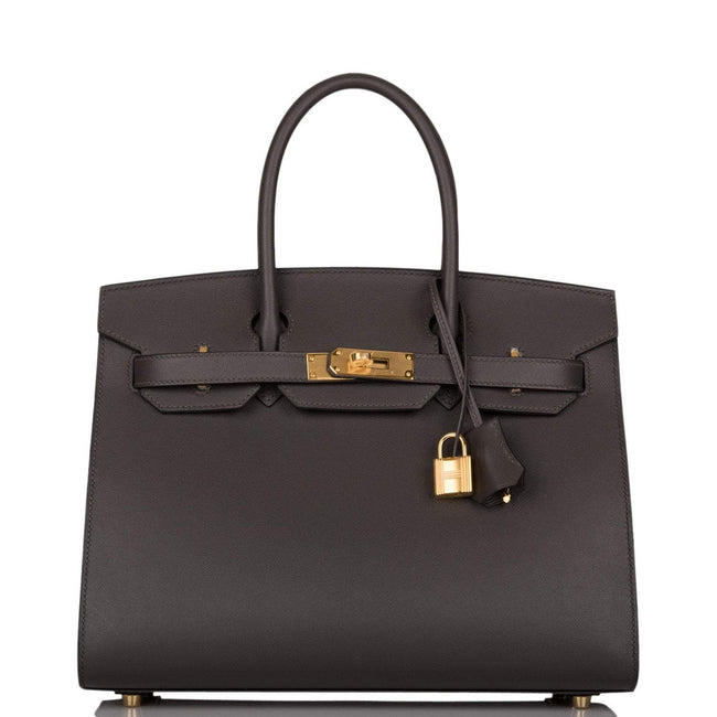 Hermes Graphite Veau Madame Sellier Birkin 30cm Gold Hardware Hover Image