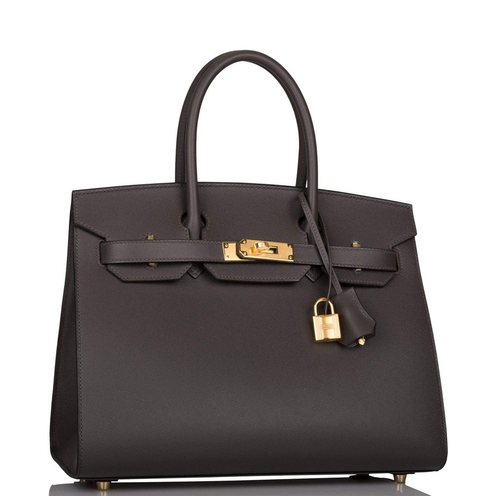 Hermes Graphite Veau Madame Sellier Birkin 30cm Gold Hardware