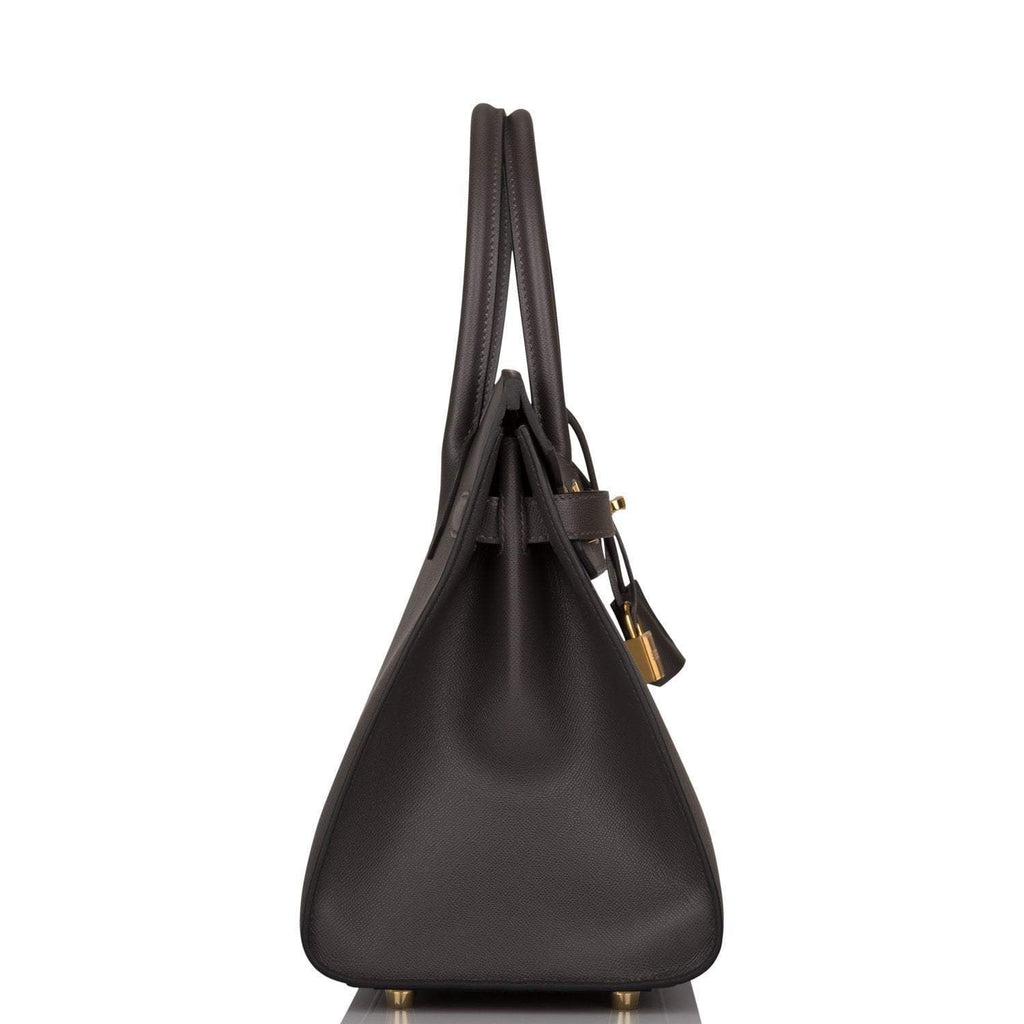 Hermes Graphite Veau Madame Sellier Birkin 30cm Gold Hardware