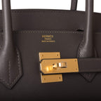 Hermes Graphite Veau Madame Sellier Birkin 30cm Gold Hardware