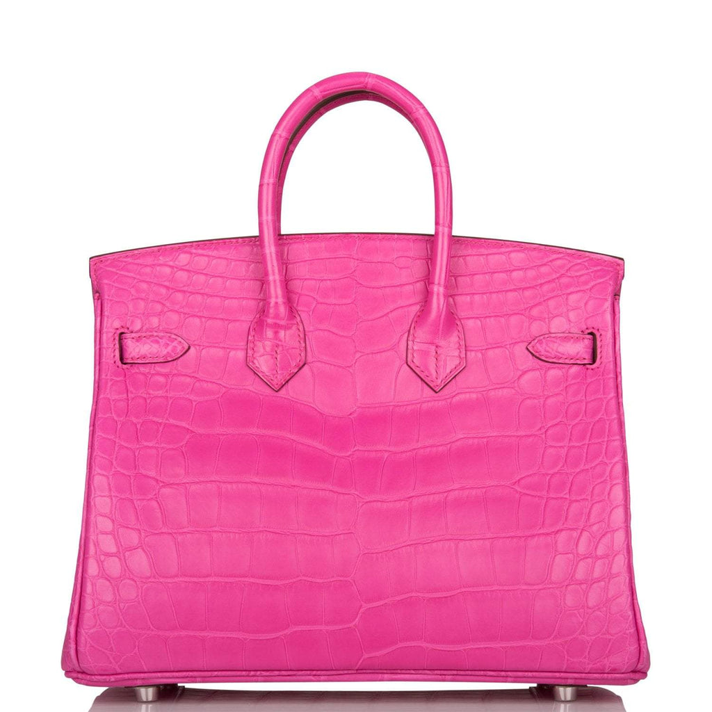 Hermes Birkin 25 Rose Shocking Matte Alligator Palladium Hardware