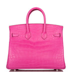 Hermes Birkin 25 Rose Shocking Matte Alligator Palladium Hardware