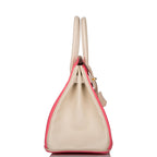 Hermes Birkin 30cm Bi-Color Craie and Rose Azalee Epsom Brushed Gold Hardware