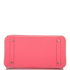 Hermes Birkin 30cm Bi-Color Craie and Rose Azalee Epsom Brushed Gold Hardware