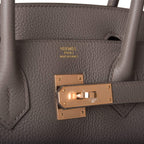 Hermes Etain Togo Birkin 30cm Rose Gold Hardware