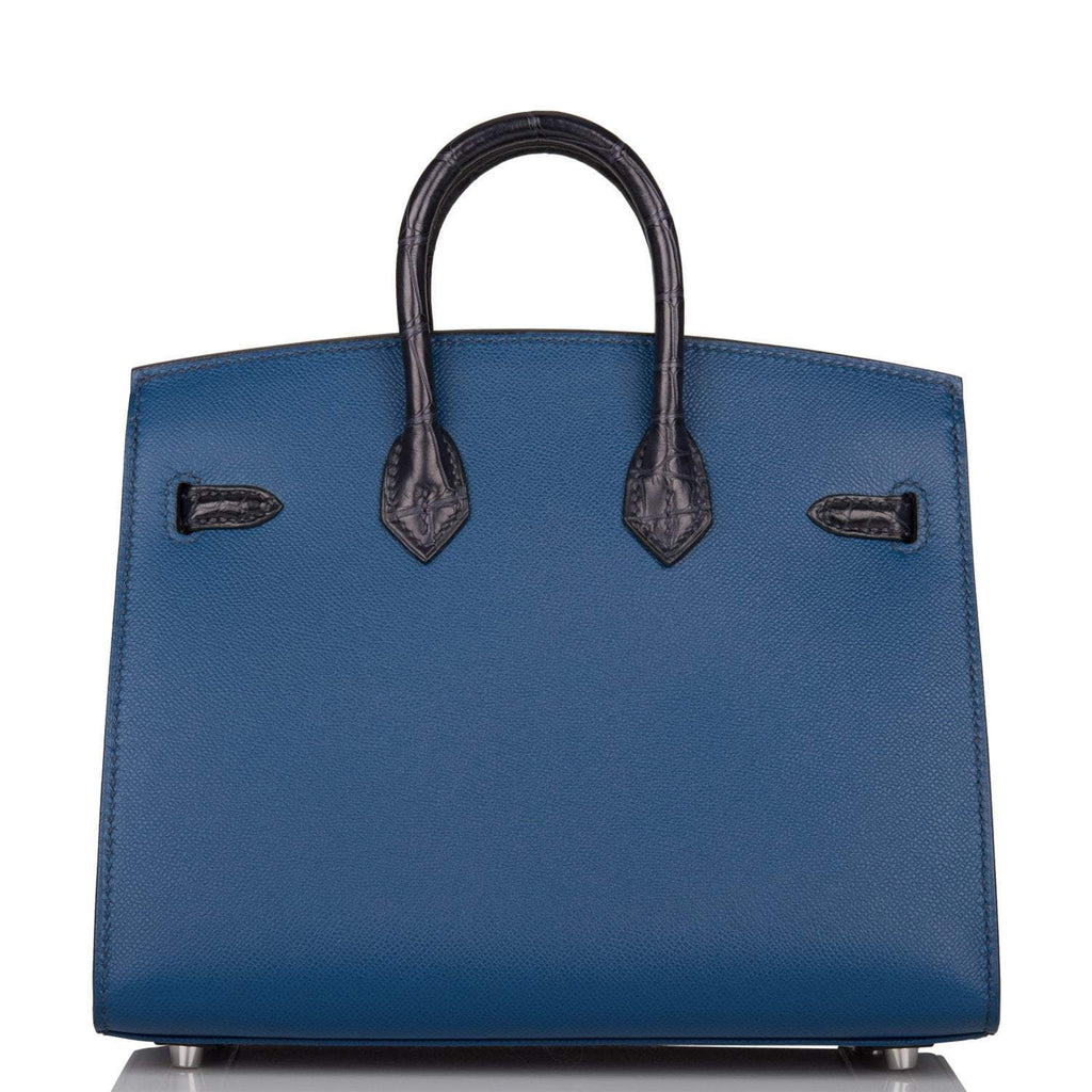Hermes Bleu Sac Birkin Faubourg 20cm Palladium Hardware