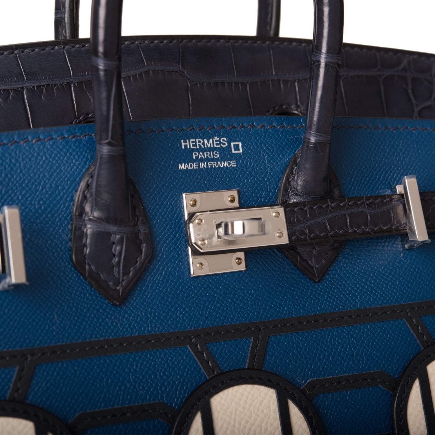 Hermes Bleu Sac Birkin Faubourg 20cm Palladium Hardware