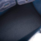 Hermes Bleu Sac Birkin Faubourg 20cm Palladium Hardware