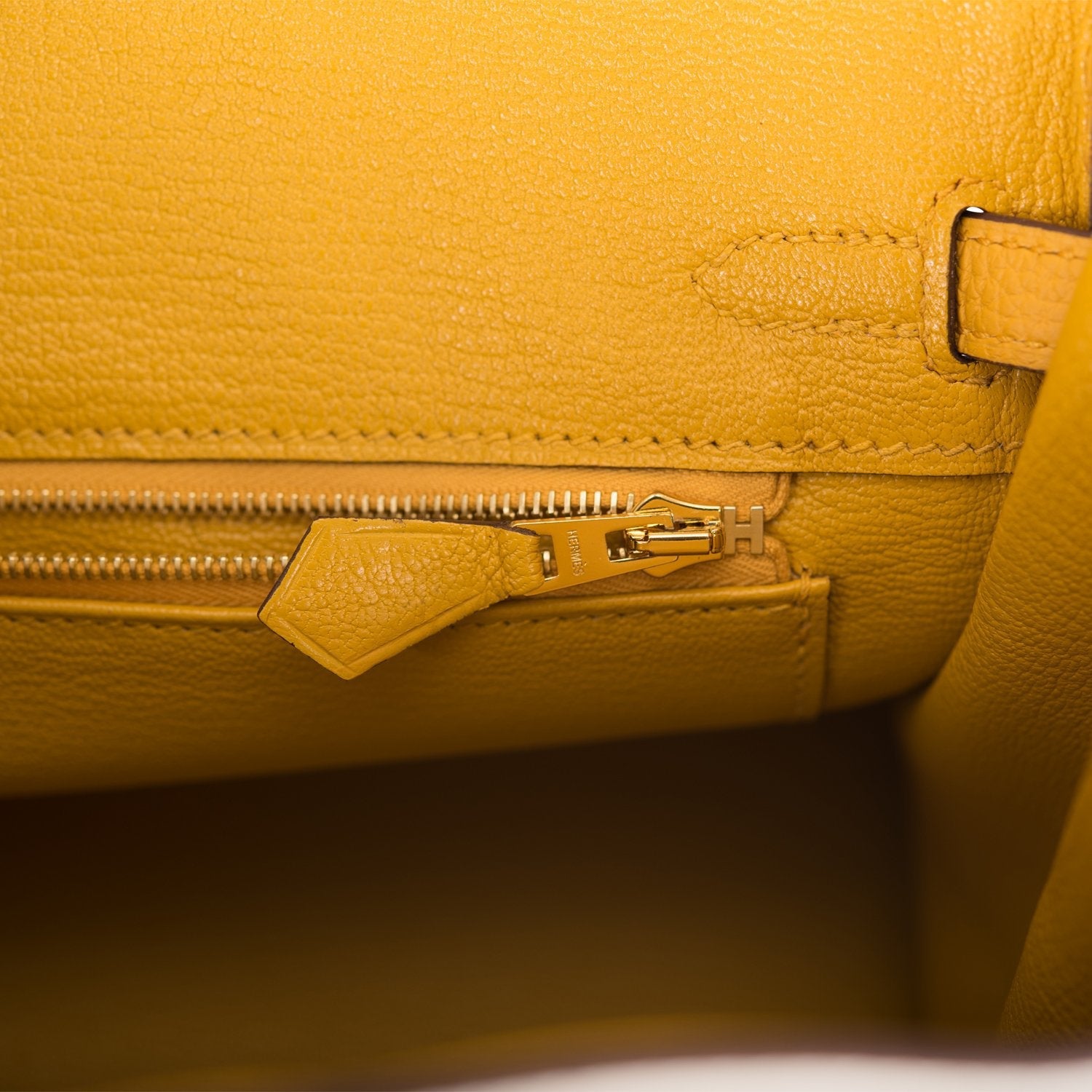 Hermes Horseshoe Stamp (HSS) Bi-Color Craie and Jaune Ambre Togo Birkin 25cm Brushed Gold Hardware