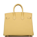 Hermes Birkin 25 Jaune Poussin Togo Gold Hardware