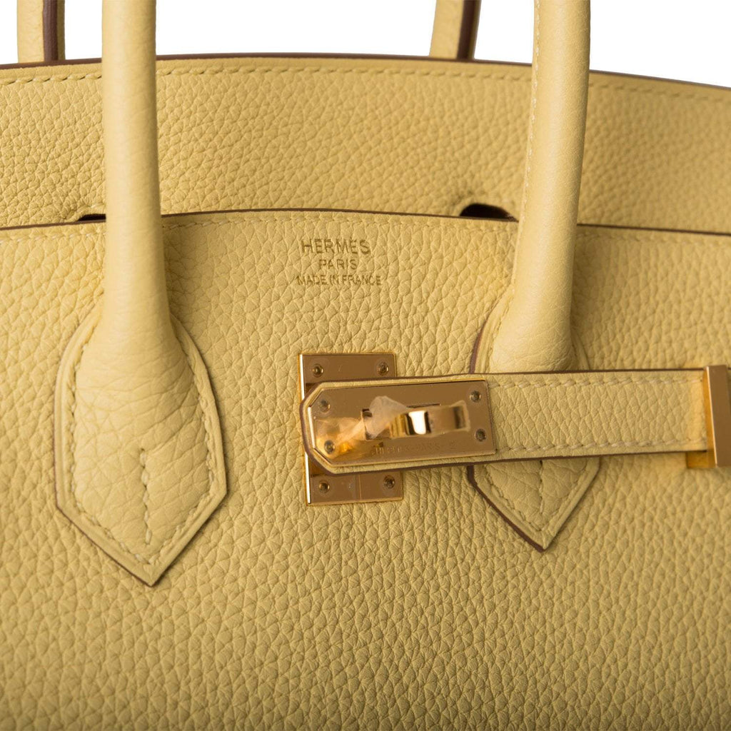 Hermes Birkin 25 Jaune Poussin Togo Gold Hardware