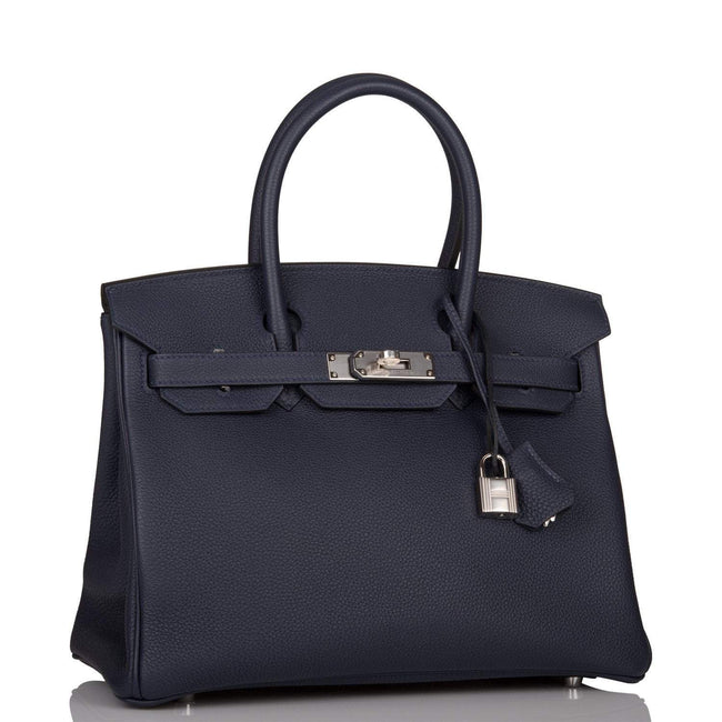 Hermes Bleu Nuit Togo Birkin 30cm Palladium Hardware Hover Image