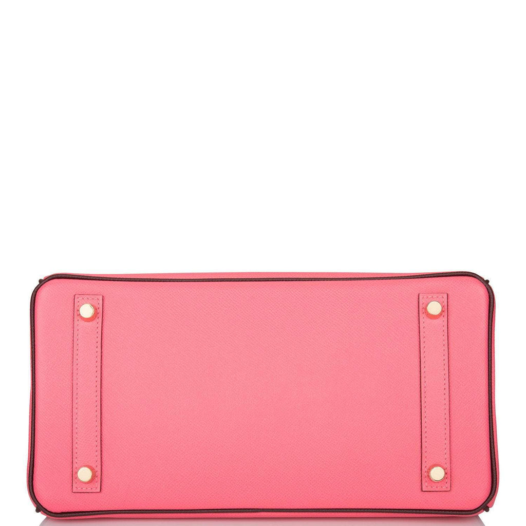 Hermes Birkin 30cm Bi-Color Rose Azalee and Bordeaux Epsom Gold Hardware