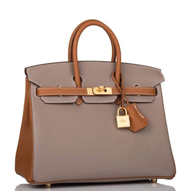 Hermes Birkin 25 Gris Asphalte and Gold Togo Brushed Gold Hardware Main Image