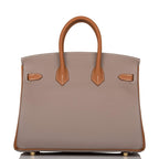 Hermes Birkin 25 Gris Asphalte and Gold Togo Brushed Gold Hardware