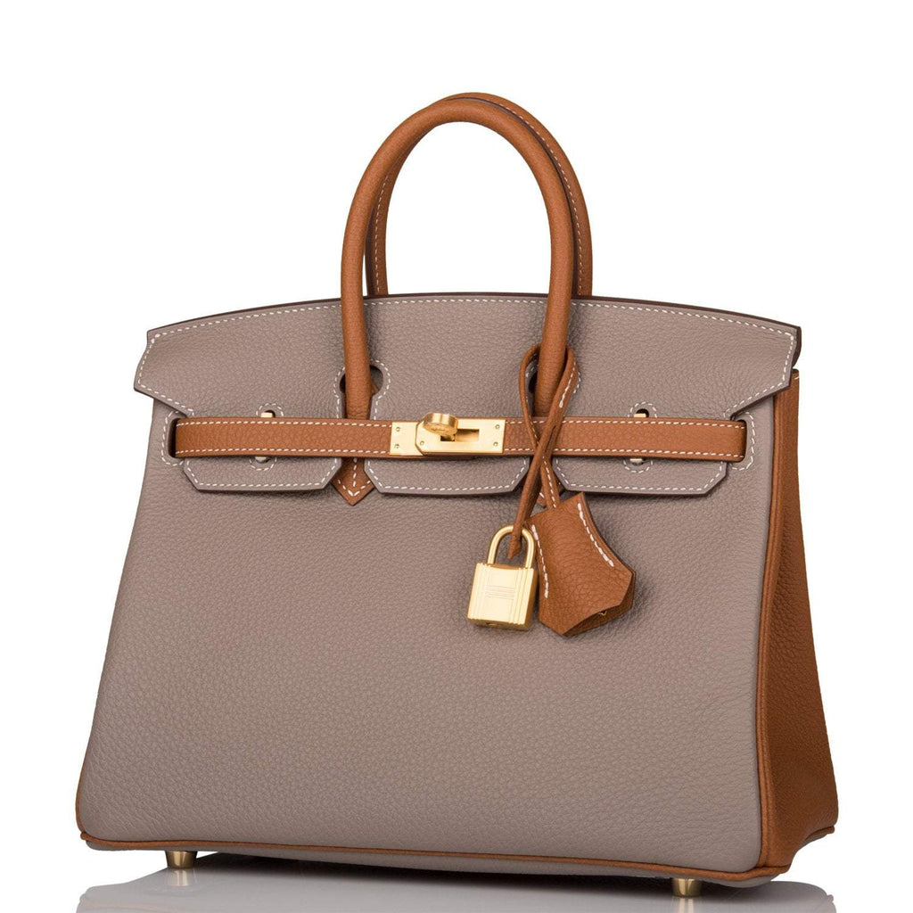 Hermes Birkin 25 Gris Asphalte and Gold Togo Brushed Gold Hardware