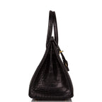 Hermes Birkin 30cm Black Matte Alligator Gold Hardware