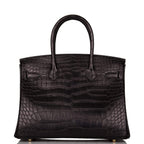Hermes Birkin 30cm Black Matte Alligator Gold Hardware