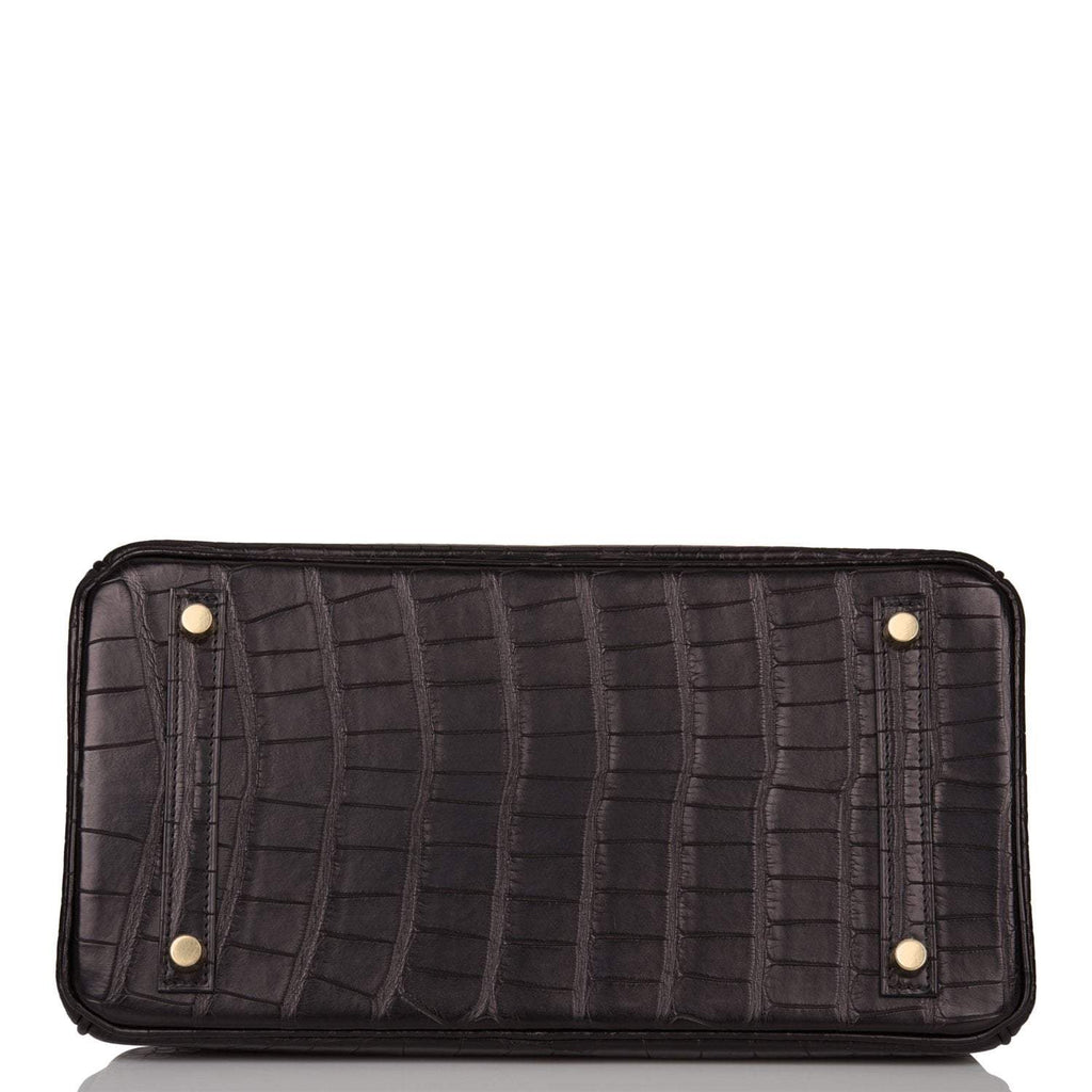 Hermes Birkin 30cm Black Matte Alligator Gold Hardware