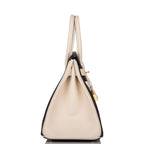 Hermes Birkin 30cm Brushed Gold Hardware Bi-Color Black and Craie Epsom