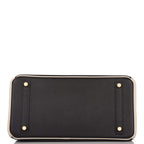 Hermes Birkin 30cm Brushed Gold Hardware Bi-Color Black and Craie Epsom