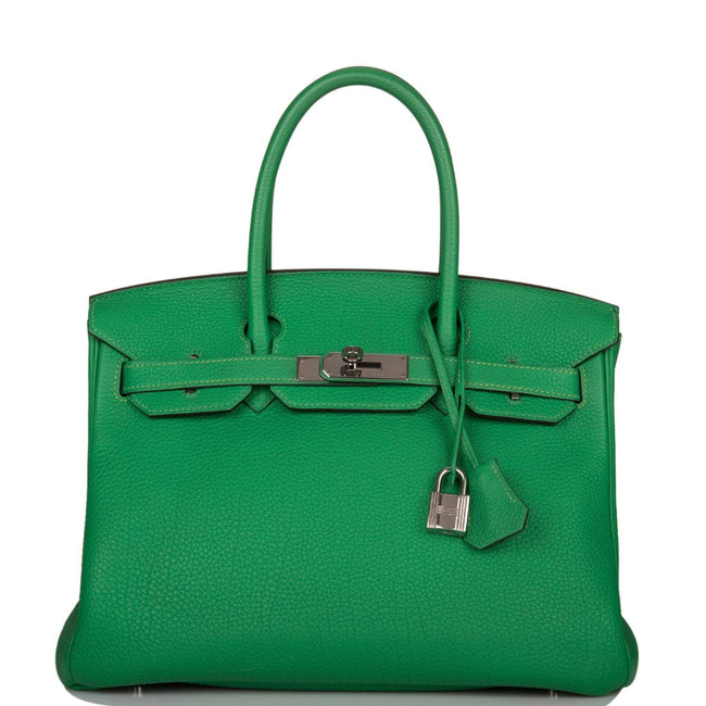 Pre-owned Hermes Birkin 30cm Bambou Togo Palladium Hardware Hover Image