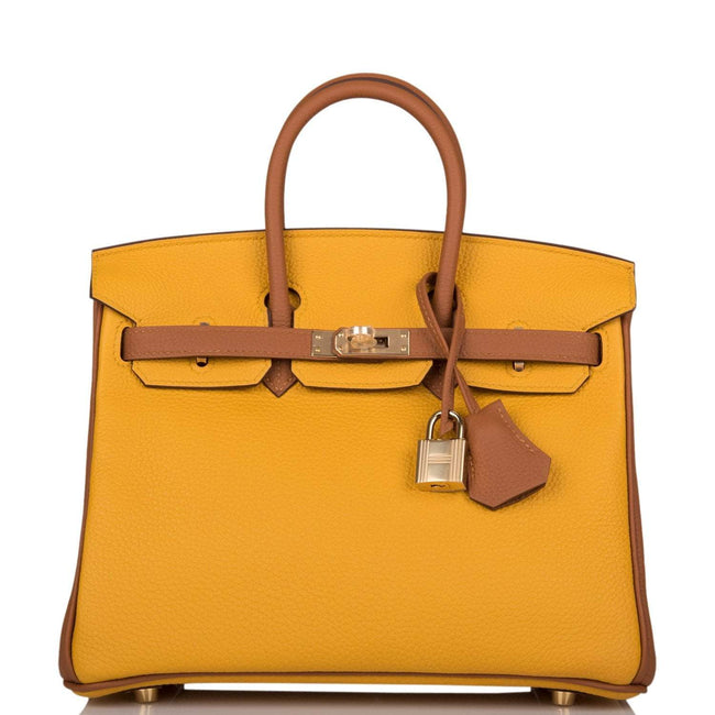 Hermes Birkin 25 Jaune Ambre and Gold Togo Permabrass Hardware Hover Image