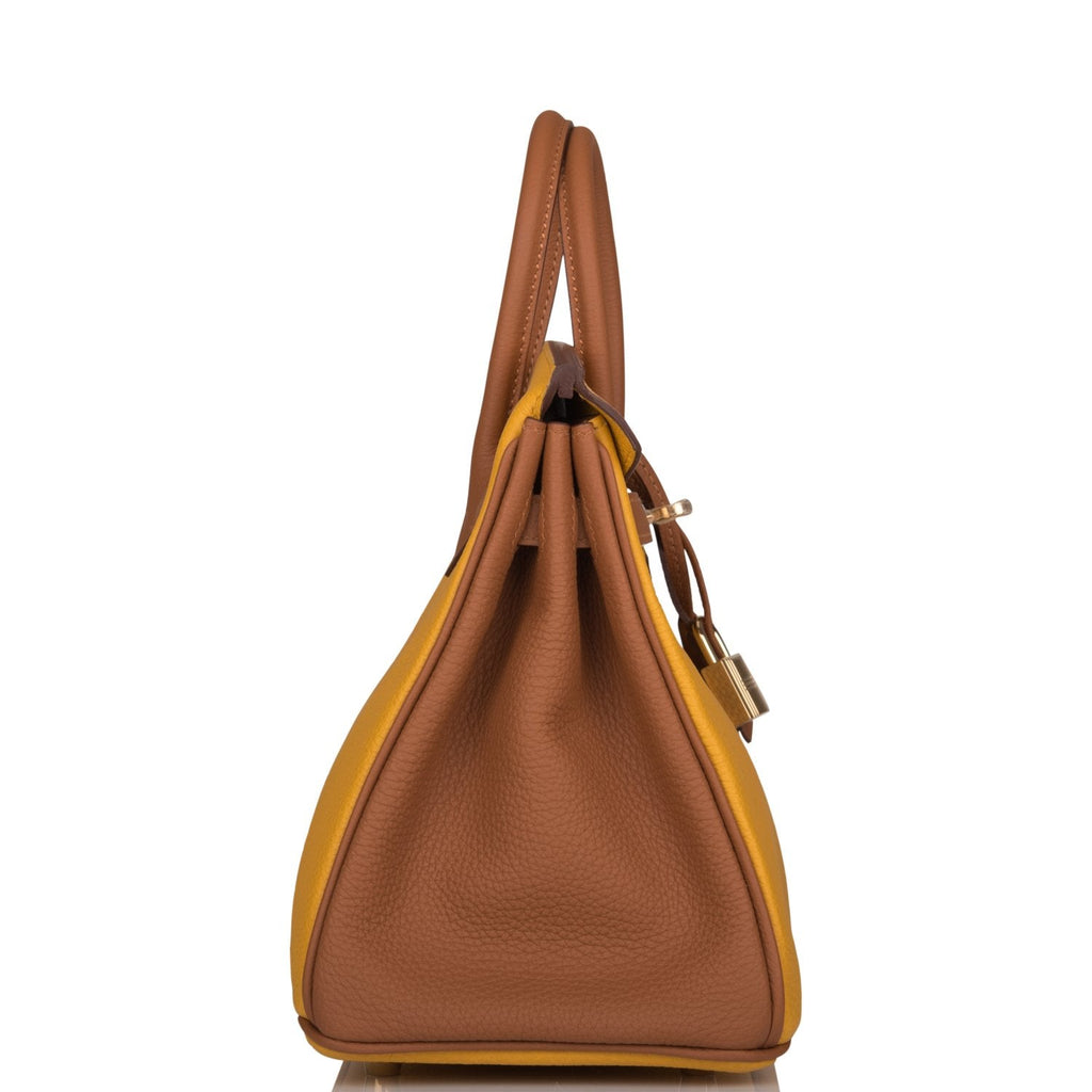 Hermes Birkin 25 Jaune Ambre and Gold Togo Permabrass Hardware