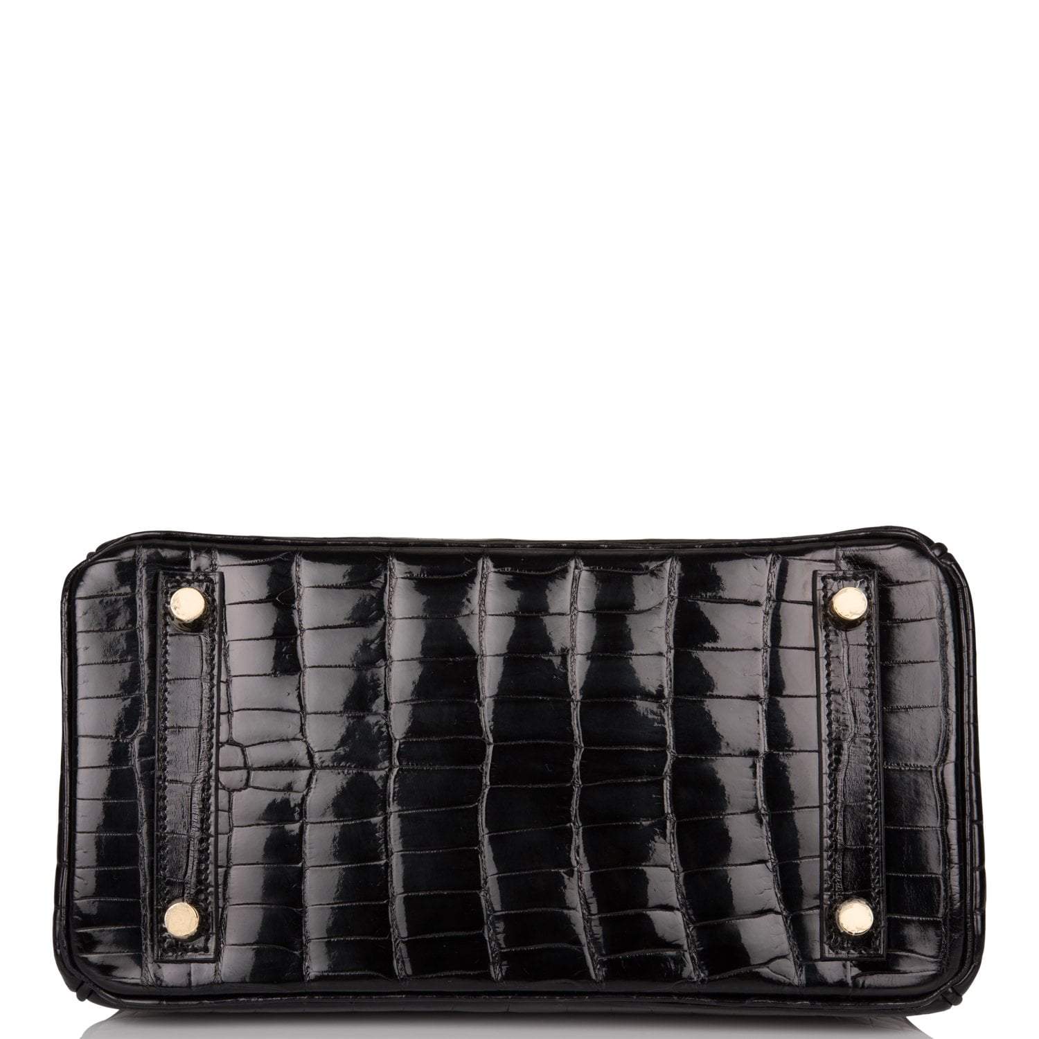 Hermes Black Shiny Niloticus Crocodile Birkin 25cm Gold Hardware