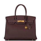 Hermes Rouge Sellier Togo Birkin 30cm Gold Hardware